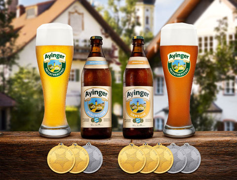 Ayinger Auszeichnungen mit Flaschen2